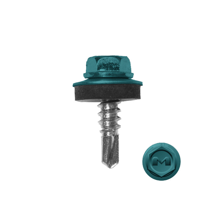 Саморез по металлу Daxmer 5,5х19 (250шт) сверло №3 RAL 5018