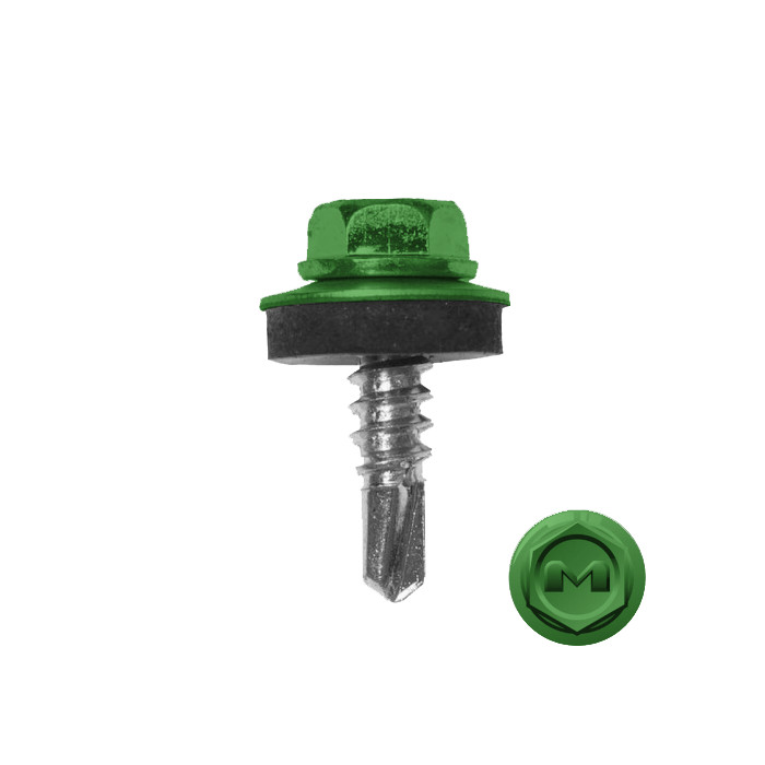 Саморез по металлу Daxmer 5,5х19 (250шт) сверло №3 RAL 6018