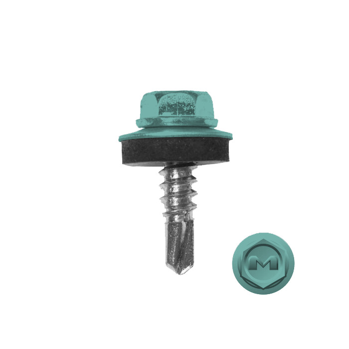 Саморез по металлу Daxmer 5,5х19 (250шт) сверло №3 RAL 6027