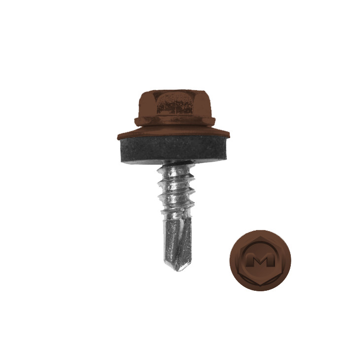 Саморез по металлу Daxmer 5,5х19 (250шт) сверло №3 RAL 8007