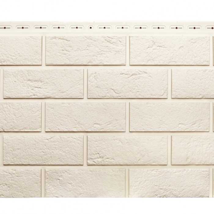 Фасадная панель Grand Line Кирпич состаренный Стандарт Молочный